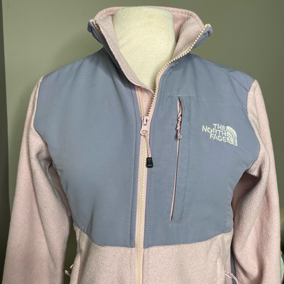 The North Face Sherpa full zip jacket, pink/gray SZ Small, 3 zip pockets - Picture 5 of 12